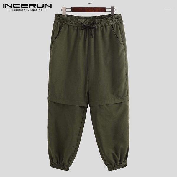 

fashion men harem pants zippers drawstring joggers baggy pants solid color chic streetwear irregular trousers men incerun s-5xl1, Black