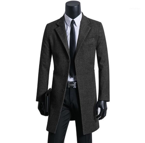 

korean casual woolen coat men black trench coats long sleeves overcoat mens cashmere coat casaco masculino inverno erkek england1