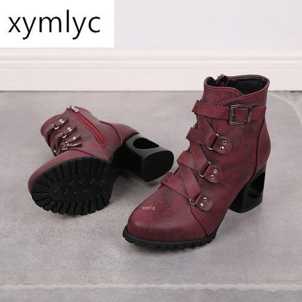 

новые женские сапоги zip пряжка combat boots карман пинетки узелок черные ботинки мотоцикла большого размера, Black