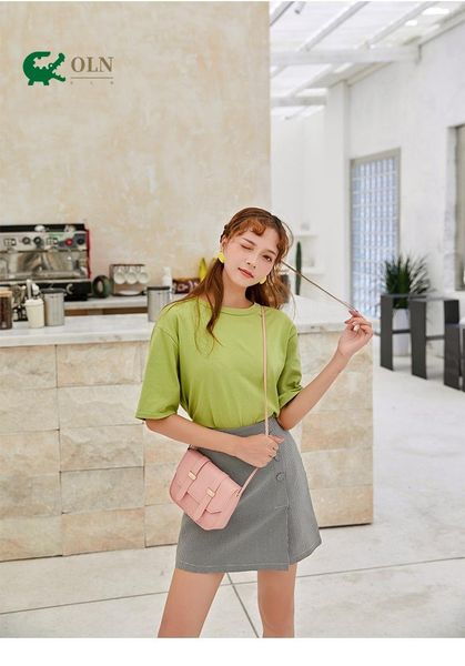 

small bag 2020 korean style simple female bag shoulder messenger crocodile pattern mobile phone small square