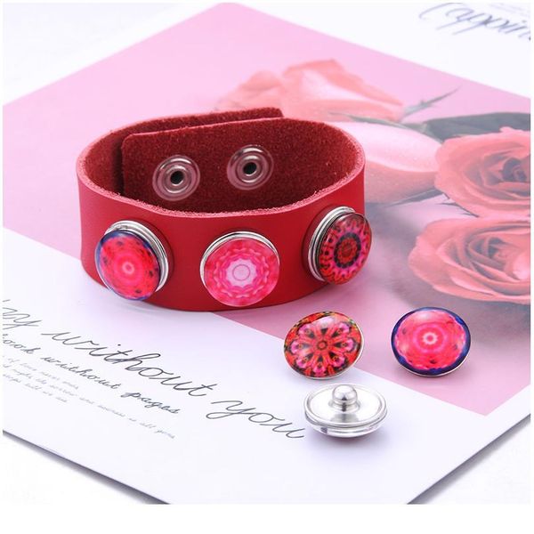 

new snap jewelry handmade braided leather 3 button snap bracelet bangles fit 18mm snap button diy ginger charm bbytva, Golden;silver