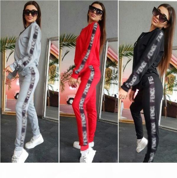 

designer womens 2 two piece set tracksuits woman winter jacket long pant sports joggings sweatsuit fall fashion ladies sportswear clothes, White