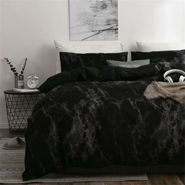 Luxus-Bettwäsche-Sets, russischer Euro-Bettbezug, Einzelbett, King-Size-Bett, Familiengröße, Bettwäsche, schwarzes Bett-Set, Bettwäsche 200 x 200 201209