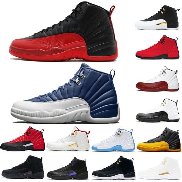 

fashion 12 12s indigo mens basketball shoes university gold dark concord ov white dark grey reverse taxi sports trainers sneakers shoes 7-13