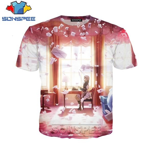 

anime violet evergarden 3d print shirts oversized aesthetic aesthetic men clothing