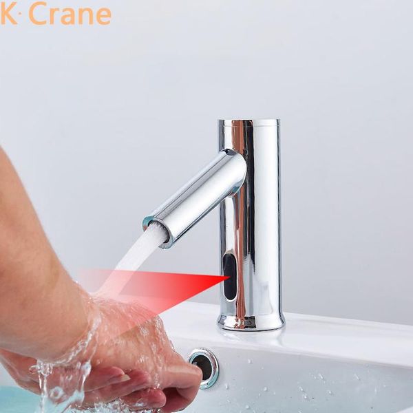 

washbasin touchless faucet bathroom smart infrared motion sensor tap basin sink automatic grifo chrome induction faucets kraan