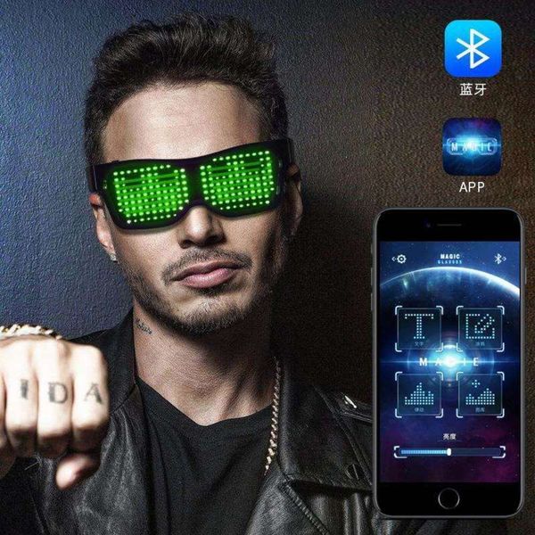 

light bluetooth led, disco emitting equipment, glasses, wireless tiktok, jitter, night bar, night club, sunglasses, White;black