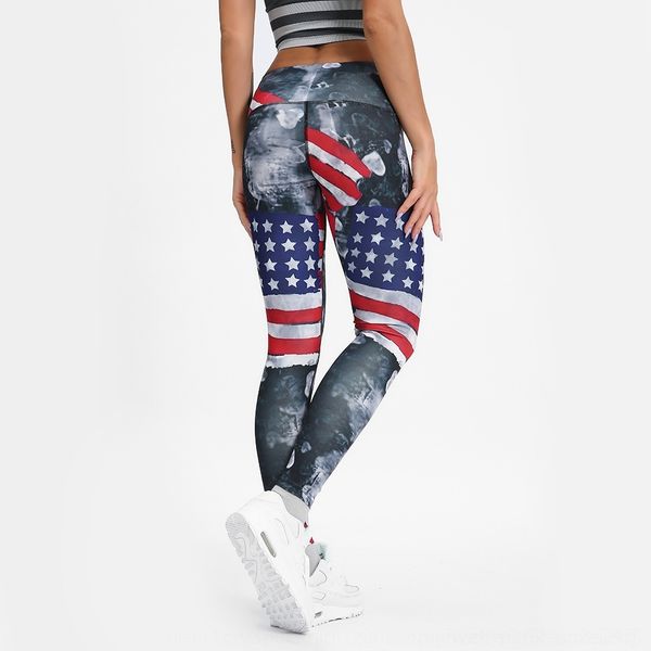 

6yamd new american vpmmu flag national flag print yoga pants exercise summer running yoga pants fitness, Gray