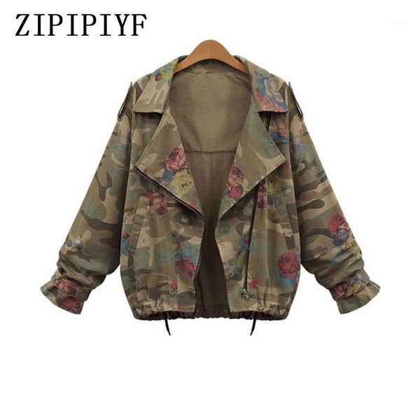 

zipipiyf large size -4xl 2018 bat sleeve vintage army green camo denim jacket coat rose print camouflage women jeans coat1, Black;brown