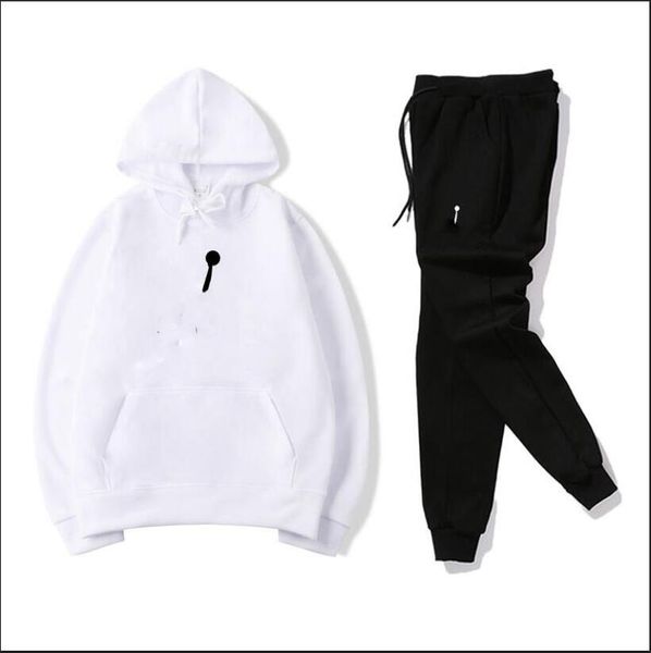 

tracksuit men fashion sweat suits spring blrand mens tennis sport suits jacket hoodies+pants sets sporting womens suit hip hop sets, White