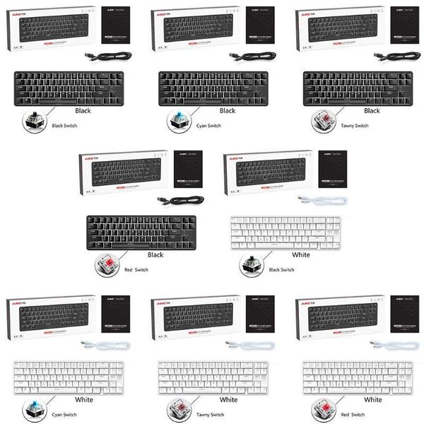

wired bluetooth 68 keys with anti-ghosting design mechanical keyboard for ajazz xxuc