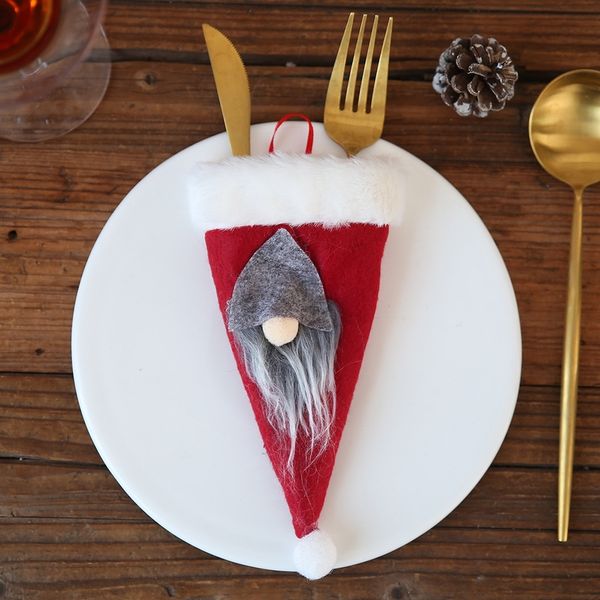 

o00ql haube's new decoration nordic old man's fork tableware tableware hat and coverfaceless babysetknife and fork bag m1h98