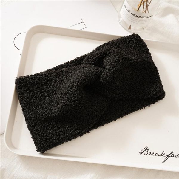 

women headband ear warmer fluffy cross knotted wide brim hairband winter lovely faux fur bandage solid color hair accessories q bbyjxi