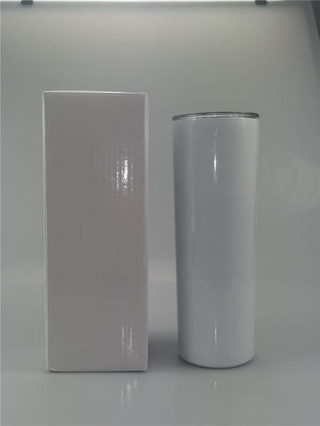 

20oz sublimation stainless steel skinny tumblers diy car cups 600ml thermal transfer printing coffee beer mugs water bottle a05