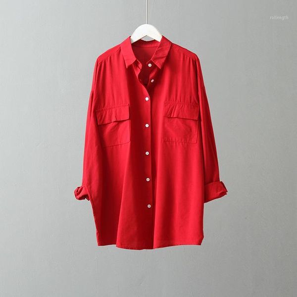 

2020 autumn cotton white blouse korean long sleeve womens and blouses vintage women shirts blusas roupa feminina 1