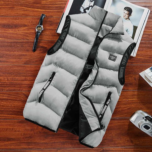 

8xl autumn and winter new men's waistcoat casual warm cotton vest, Black;white