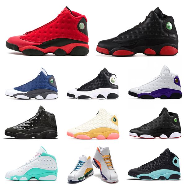 

13 men jumpman women basketball shoes 13s dirty bred playoffs playground cap and gown black cat women sports sneakers mens trainer 5.5-13, White;red