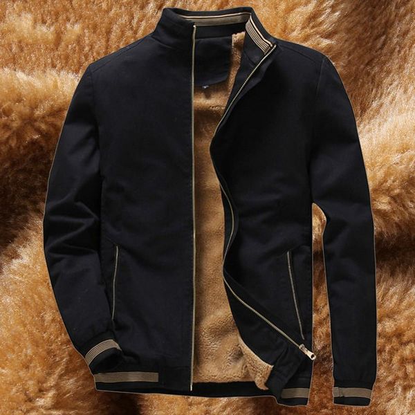 

men's winter jacket men warm fleece lining coat mens cotton jackets and coats male windbreaker black casual wool jacket plus 5xl, Black;brown