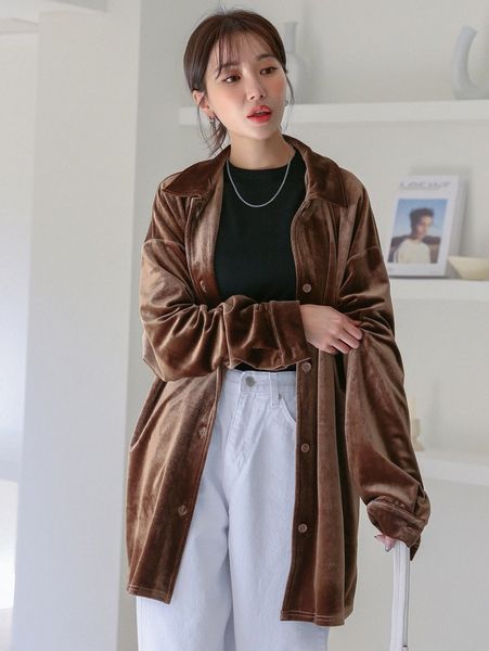 

dazy drop shoulder velvet blouse i6fh#, White