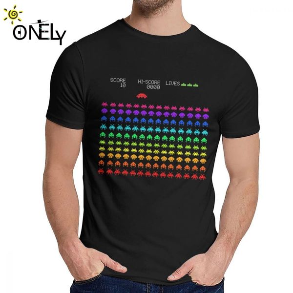 

sport summer man tee shirt classic acrade game space invaders good cotton new round collar vintage tee shirt