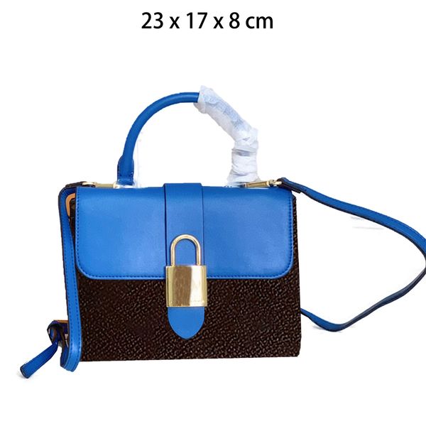 

blue handbag with lock white handbag shoulder bag 7 colors leather versatile interior compartment fashion bags crossbody bag shoulder bag