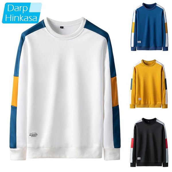 

мужчины solid color толстовка мужчины толстовка crewneck фуфайки весна осень толстовка пуловер повседневный белый streetwear, Black