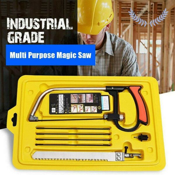 

8 in 1 mini saw kit multi-function magic saw hacksaw diy hand steel metal wood glass with 6 blades for model woodworking