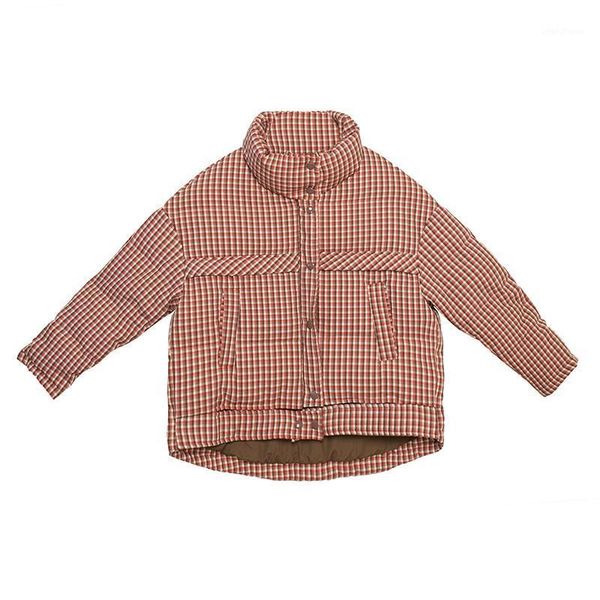 

women winter plaid black red oversize parkas thick outwear 2020 winter zipper pockets female warm elegant coat jacket1