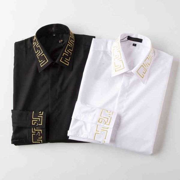 

men's casual shirts incerun men shirt printing lapel long sve streetwear korean fashion clothing 2021 button loose leisure camisas, White;black