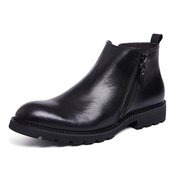 

bullock men boots men round toe cowhide black brown work shoes cowhide 44 size pointed toe ankle genuine leather cow leather