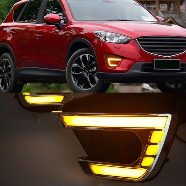 

car flashing 1pair drl for cx-5 cx5 2012 2013 2014 2020 2020 led daytime running light turn signal yellow 12v fog lamp
