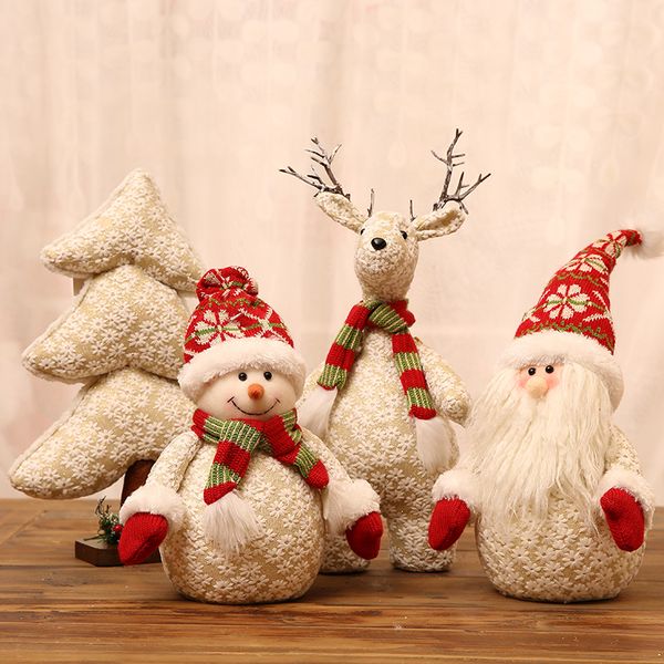 

snowman style cloth old man elk nordic doll christmas scene decorations