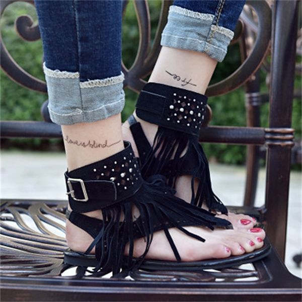 

summer 2021 new clip ladies shoes for women's pomegranate women sandals 43 qooi, Black