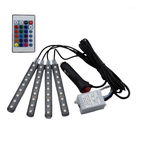 

car ambience light 9led sole atmosphere lamp 16 color rgb lighting seven color interior decoration lamp1