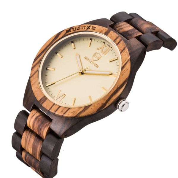 

new wooden watch wooden watch 2020 men's fashion wooden watch, Slivery;brown
