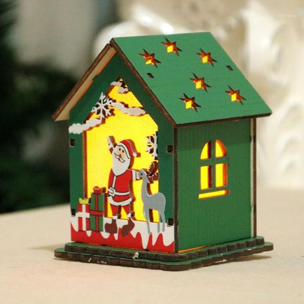 

christmas decorations festival led light wood house tree for home hanging ornaments holiday nice xmas gift wedding navidad 20211