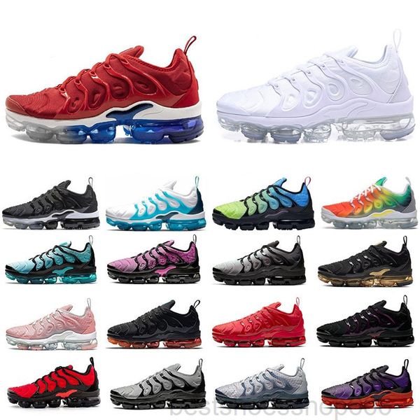 

new original tn plus fashion casual shoes sale volt hyper violet men women shoes triple white black red blue trainer tn shoes lpo2, White;red