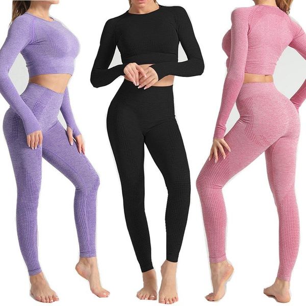 

women seamless yoga set fitness sports suits gym cloth yoga long sleeve shirts high waist running leggings workout pants shirts, White;red