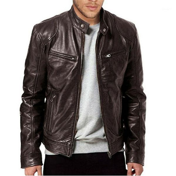 

men's jackets fashion mens autumn coat pu leather black jacket street style long sleeve cool motorcycle plus size m-2xl1, Black;brown