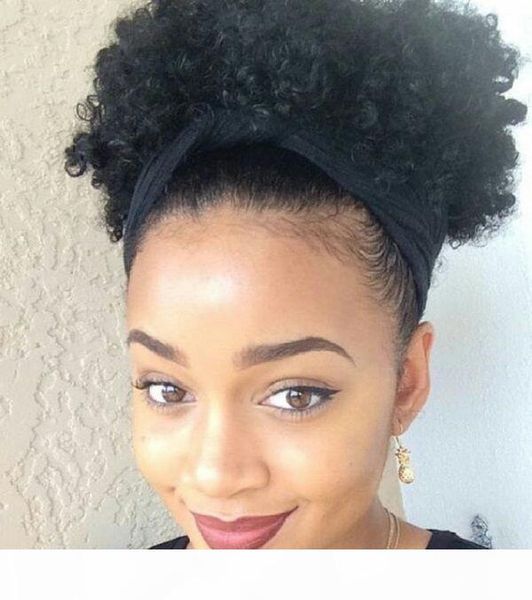 

drawstring ponytail human hair unprocessed brazilian virgin hair kinky curly ponytail extensions 120g afro puff ponytail for black women
