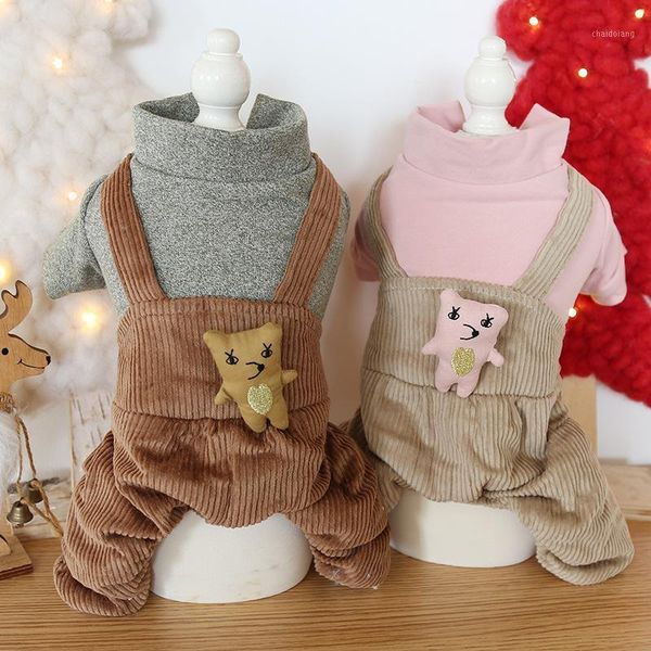 

corduroy decor four-legged warm pet clothing dog cotton warm padded clothes for pet autumn and winter clothes for dogs1