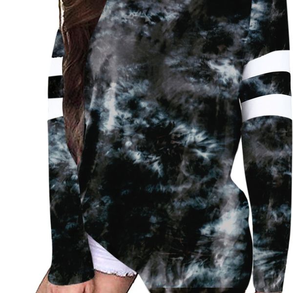 

новая осень 2020 галстук краситель длинные пальто футболки топ рукав вокруг шеи 2 частей декоративной повязкой сверху новая футболка egotl, White