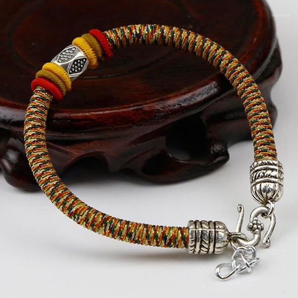 

charm bracelets sangsy lucky bracelet tibetan buddhist braided beads rope bracelets&bangles for men women signify hope1, Golden;silver
