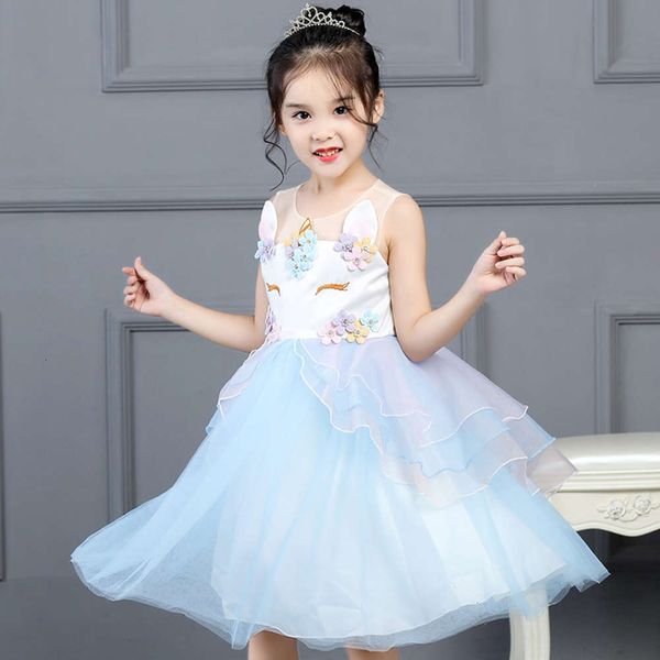 

children's girls' svels performance unicorn princs vt gauze drs2fab, Red;yellow