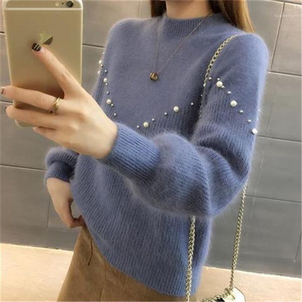 

2019 autumn winter new women sweater long-sleeved women's sweater fashion casual short women knitted1, White;black