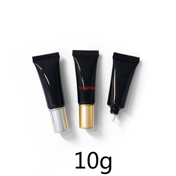 10 ml schwarzer leerer Kosmetikbehälter 10 g kleine Kunststoff-Quetschflaschen Make-up Augencreme Lotion Verpackung weicher Schlauch Kostenloser VersandKostenloser Versand