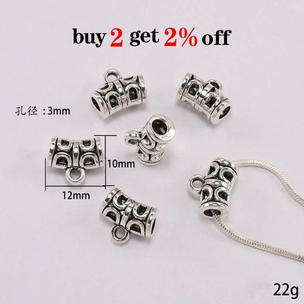 

20pcs/lot antique clip bail beads pendant clasp necklace connector bail beads for jewelry making findings diy bbyqkn, Silver