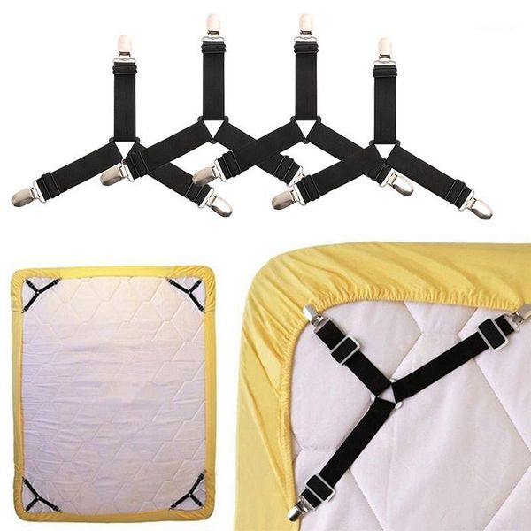 

hooks & rails 4pcs/set corner long adjustable elastic bed sheet holder mattress clip fasteners cover fixing nonslip duty grippers for home1