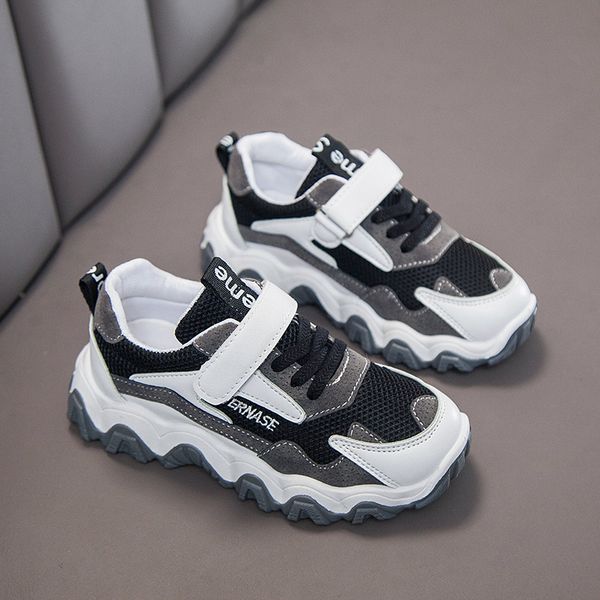 

breathable girls & boys air mesh shoes children sports casual shoes fashion kids sneakers size 26-37, Black;brown