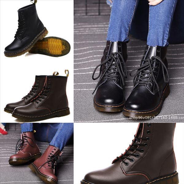 

q1ngf winter snow mens ankle work boot boots for leather men warm thick boots outdoor 6 plush menswaterproof hiking couple, Black